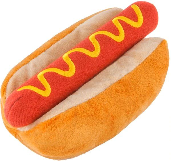 P.L.A.Y. Pet Lifestyle and You American Classic Food Hot Dog Squeaky Plush Dog Toy | Chewy.com
