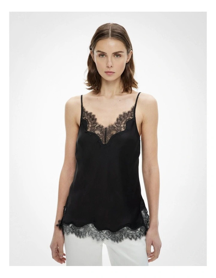 Lace Trim Camisole in Black | Myer