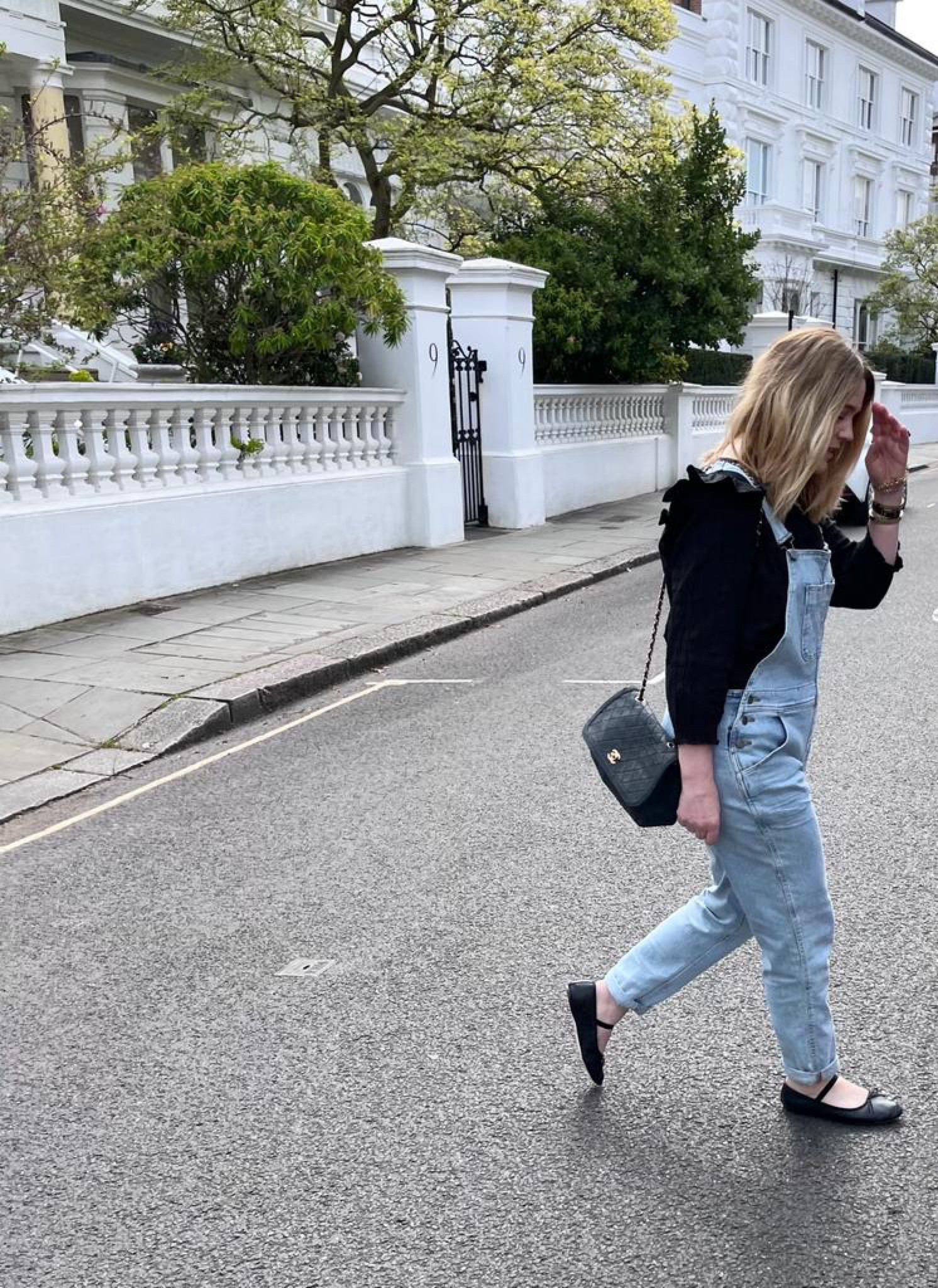 Wearing FatFace.

Blue dungarees, blue denim, slim fitting dungarees, slim leg dungarees, black blouse, frill blouse

#LTKstyletip #LTKsalealert #LTKunder50