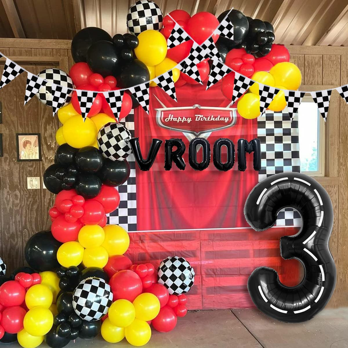134pcs Balloons Race Car Party Supplies - Racing Car Theme Decorations Kit With Number Balloons, ... | Amazon (US)