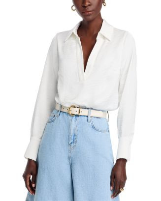 AQUA Satin Popover Blouse - Exclusive   | Bloomingdale's AQUA | Bloomingdale's (US)