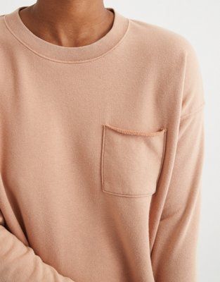 Aerie Sunday Soft Cropped Crew Sweatshirt | American Eagle Outfitters (US & CA)
