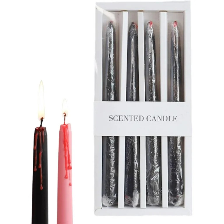 Halloween Bleeding Taper Candles,Bleeding Candles Halloween,Halloween Taper Candles,Black Taper C... | Walmart (US)