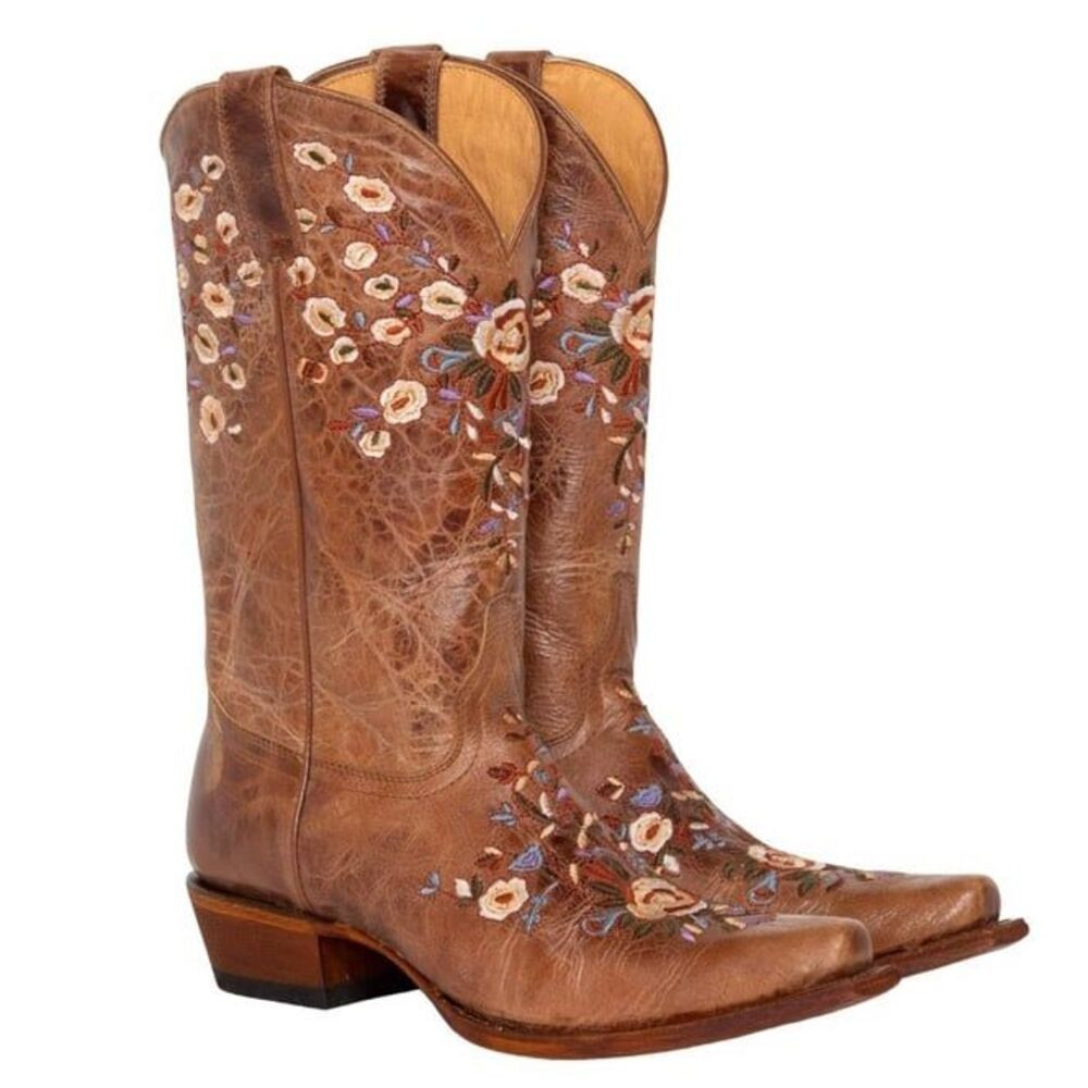 Shyanne Women's Maisie Floral Embroidered Western Leather Boot Snip Toe W7.5 | Poshmark