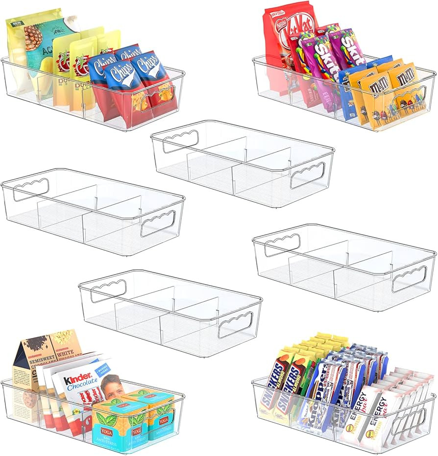 Clear Plastic Food Storage Organizer Bins,8 Pack Pantry Organizations and Storage Bins with Remov... | Amazon (US)