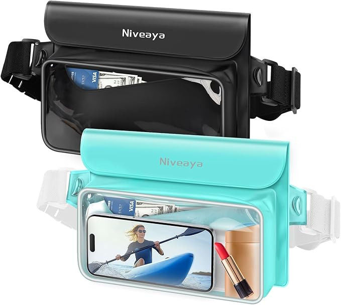 Niveaya IP68 Waterproof Fanny Pack - 2 Pack, Floating Dry Bag Pouch, Phone Waterproof Waist Pouch... | Amazon (US)
