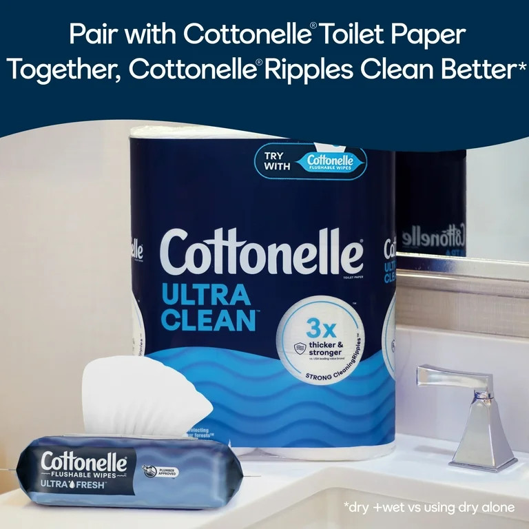 Cottonelle Ultra Fresh Flushable Wet Wipes, 4 Flip-Top Packs | Walmart (US)