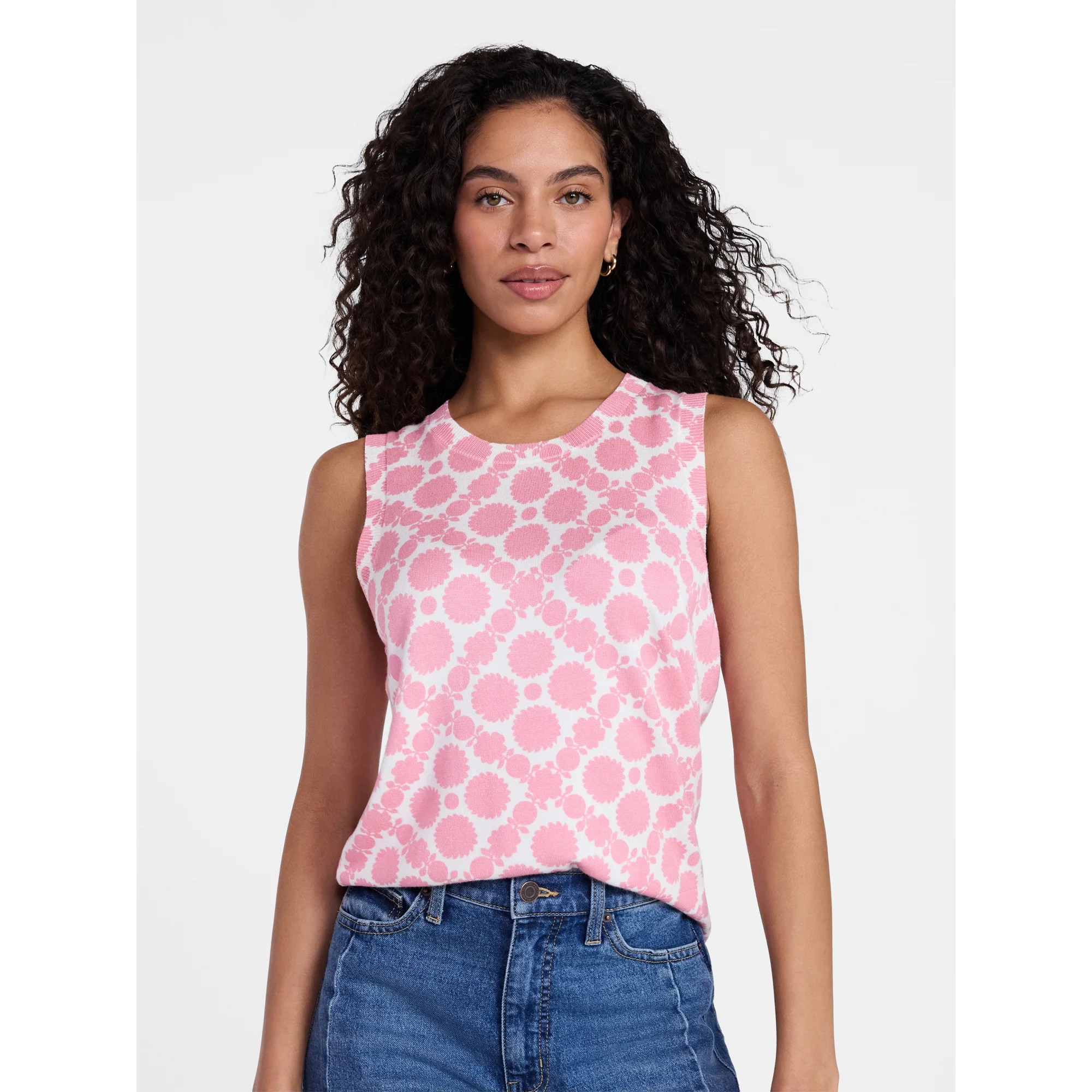 Time and Tru Women's Fine Gauge Sleeveless Sweater Shell, Lightweight, Sizes XS-XXXL | Walmart (US)