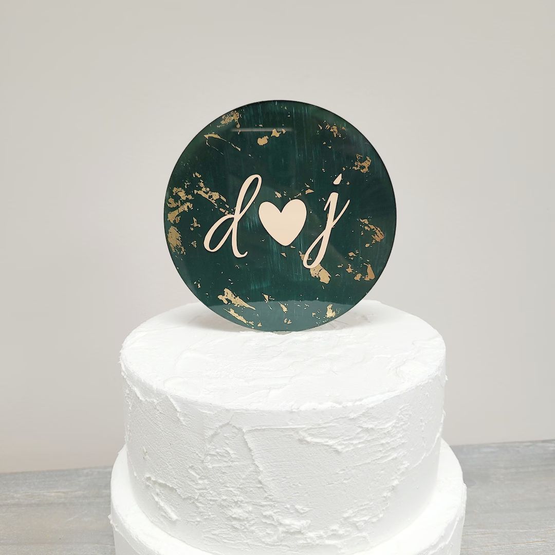 Emerald Green Wedding Cake Topper  Emerald Green Cake Topper - Etsy | Etsy (US)
