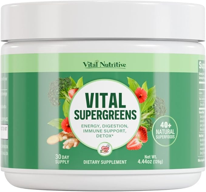 Vital Greens Superfood Powder – New Formula with 40+ Superfoods Daily Green Drink Powder w/Prob... | Amazon (US)