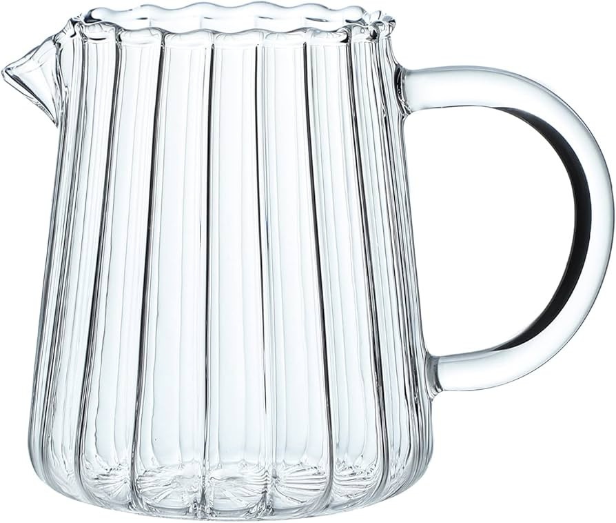 CHOOLD Elegant Wave Shaped Crystal Glass Creamer Coffee Milk Creamer Pitcher/Serving Pitcher/Sauc... | Amazon (US)
