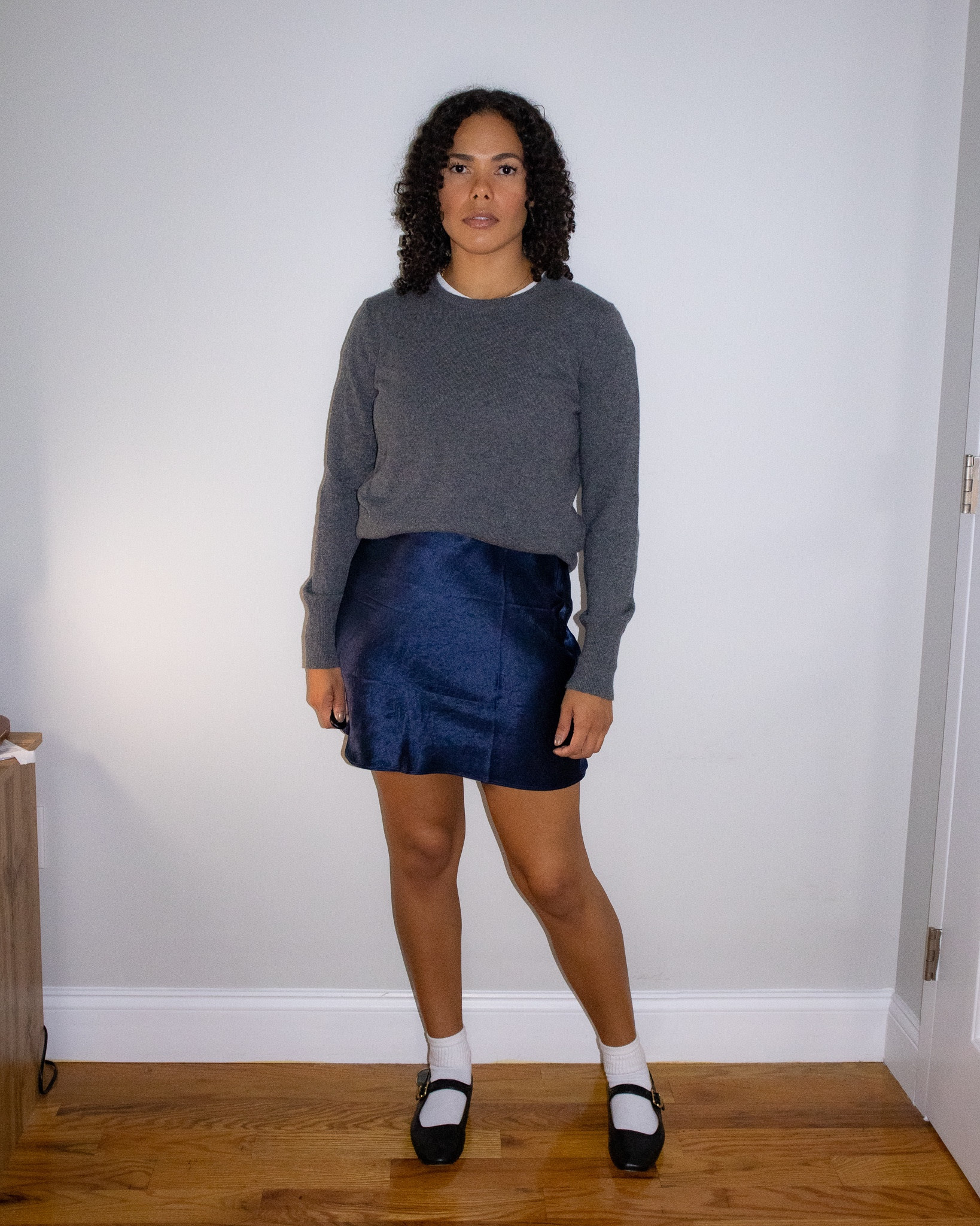 Navy skirt, satin skirt, silk skirt, mini skirt, cashmere sweater, white t-shirt, wardrobe basics, closet essentials, ankle socks, maryjane flats, ballet flats, black flats, fall outfits, fall fashion, fall style, fall trends, casual fall style, casual fall fashion, neutral fall style, neutral fall outfits, neutral outfits, neutral style, classic style, style guide, effortless style, minimalist style, fall layering, transitional outfits, summer to fall transitional outfit

#LTKSeasonal #LTKstyletip #LTKSale