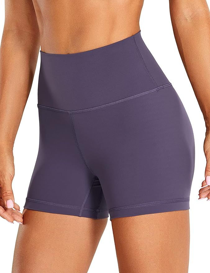 CRZ YOGA Women's Brushed Naked Feeling Biker Shorts 4'' / 6'' / 8'' - High Waist Matte Workout Gy... | Amazon (US)