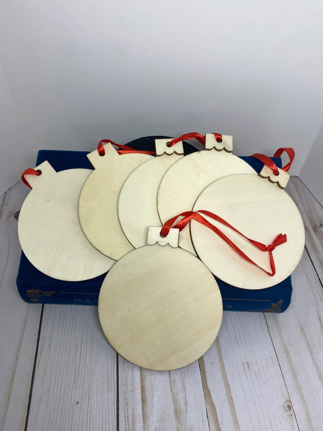 Unfinished Round Wooden Ornaments Christmas Wooden Blanks - Etsy | Etsy (US)