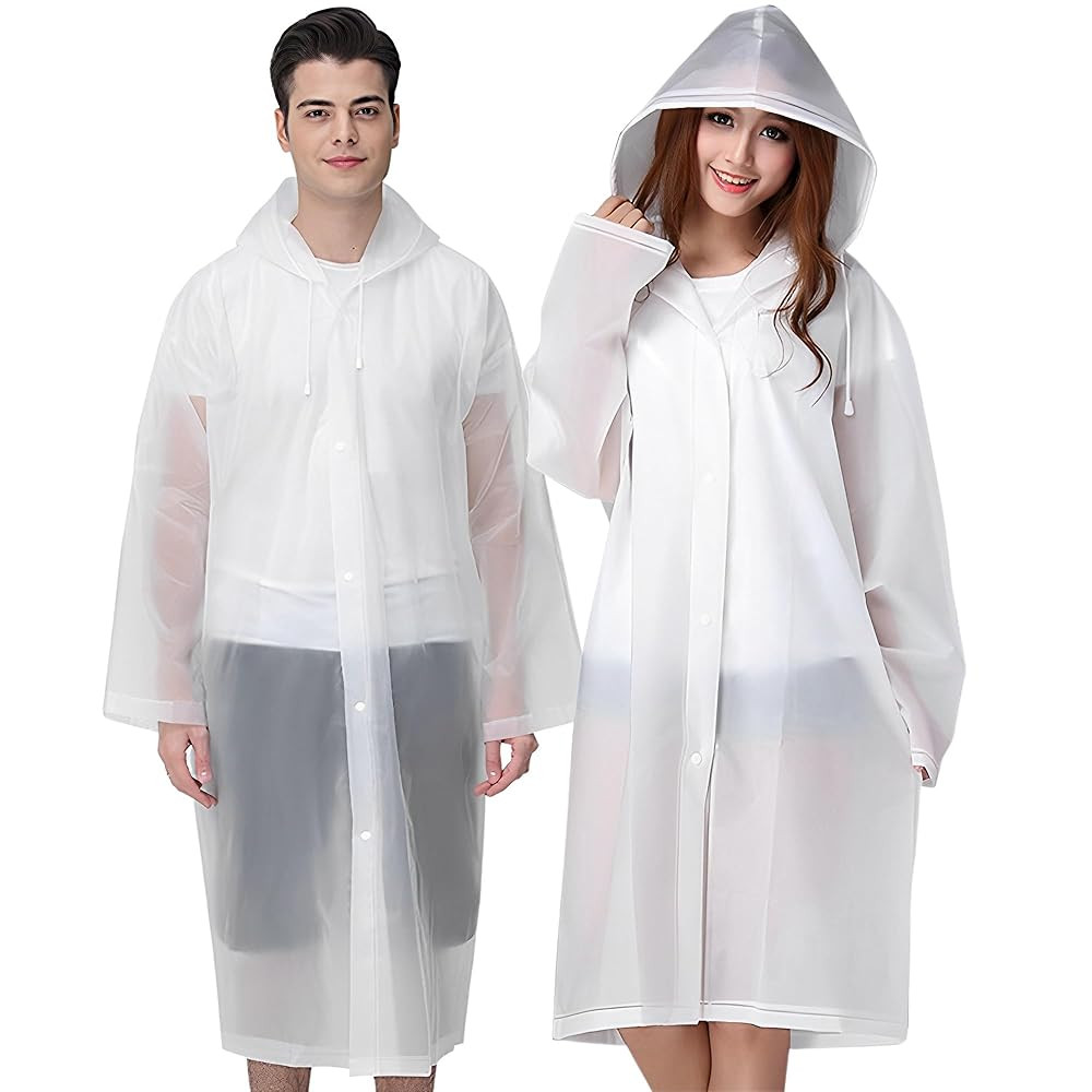 Cosowe Rain Ponchos for Adults Reusable, 2 Pcs Raincoats Emergency for Women Men with Hood and Dr... | Amazon (US)