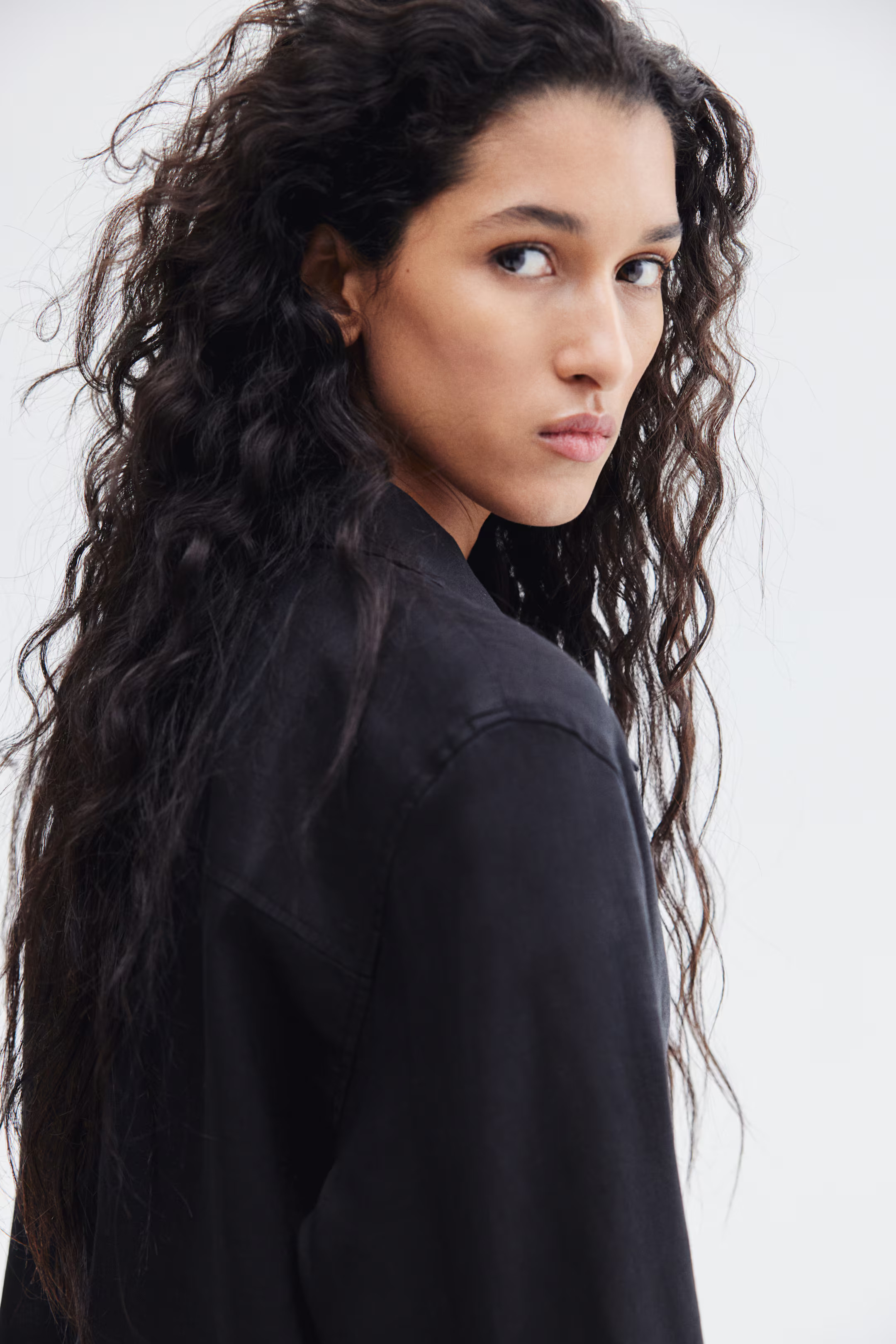Linen shirt - Black - Ladies | H&M GB | H&M (UK, MY, IN, SG, PH, TW, HK)