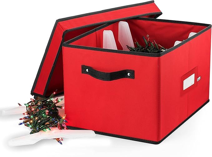 ZOBER Christmas Light Storage Box - Premium 600D Oxford, with 4 Plastic Light Storage Wraps, to S... | Amazon (US)