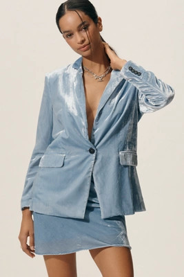 The Tessie Blazer by Maeve: Velvet Edition | Anthropologie (US)