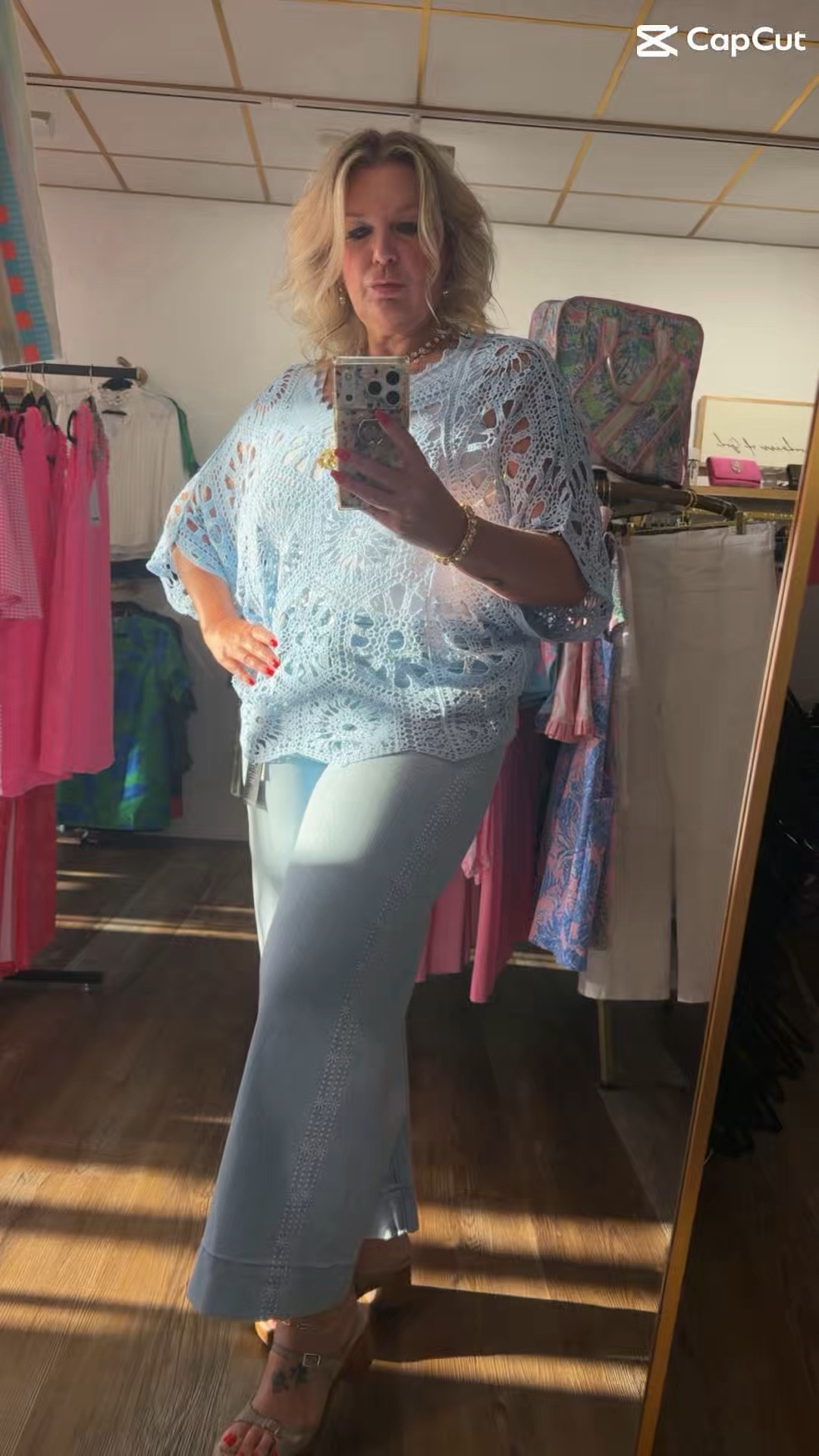 Soft blues are having a moment, and I’m here for it. 💙

This crochet sweater is one of those pieces that instantly makes a simple outfit feel elevated. I paired it with a classic white tank, Liverpool jeans, my favorite Peepers, and layered K Nicole jewelry for an effortless summer look.

Everything is from Charlie Boutique and linked in my LTK.

✨ Blue crochet sweater
✨ White tank
✨ Liverpool jeans
✨ Peepers
✨ K Nicole jewelry

Which piece would you wear first? 💙

#LTKStyle #LTKFashion #CharlieBoutique #LiverpoolJeans #SummerStyle #CrochetStyle #WearWhatYouLove #Over40Style #FashionOver40 #BoutiqueStyle #EverydayStyle #BlueOutfit #StyleInspiration #LTKCreator #CharlestonWV