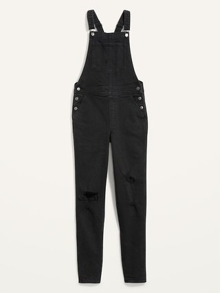 O.G. Straight Black Ripped Jean Overalls for Women | Old Navy (US)