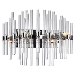 CWI Lighting Miroir 4-light Transitional Metal Vanity Light in Polished Nickel | Cymax