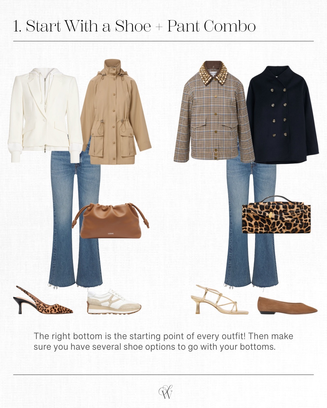 Starting with a shoe/ pant combo is key because the right bottom is the starting point to every outfit. Find your favorite jeans and then make sure you have multiple shoe options to go with it❤️

#LTKSeasonal #LTKOver40 #LTKootd