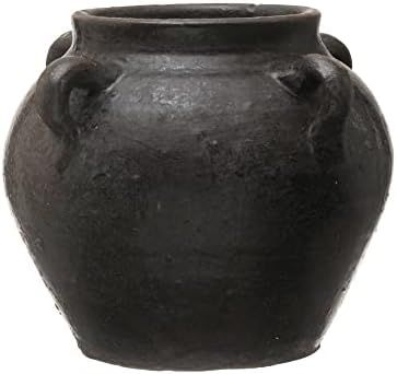 Creative Co-Op Found Decorative Clay Jar, Distressed Black | Amazon (US)