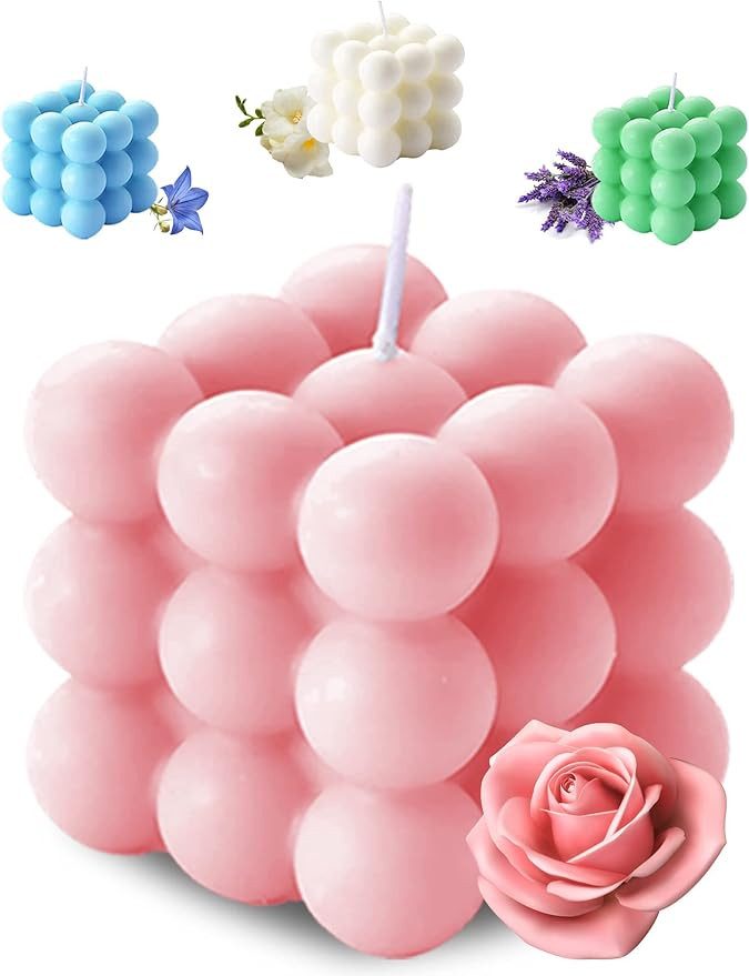 Amazon.com: Aokala Scented Bubble Cube Candles, Candles for Home Decor Scented, 5.4 oz Soy Wax Ar... | Amazon (US)