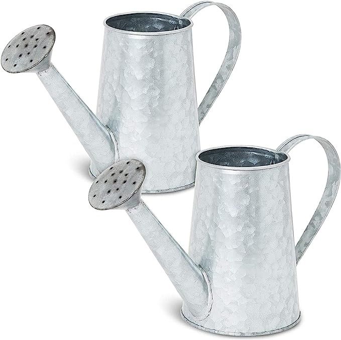 Juvale Galvanized Watering Can Vases with Handle for Home Decor (5.5 Inches, 2 Pack) | Amazon (US)
