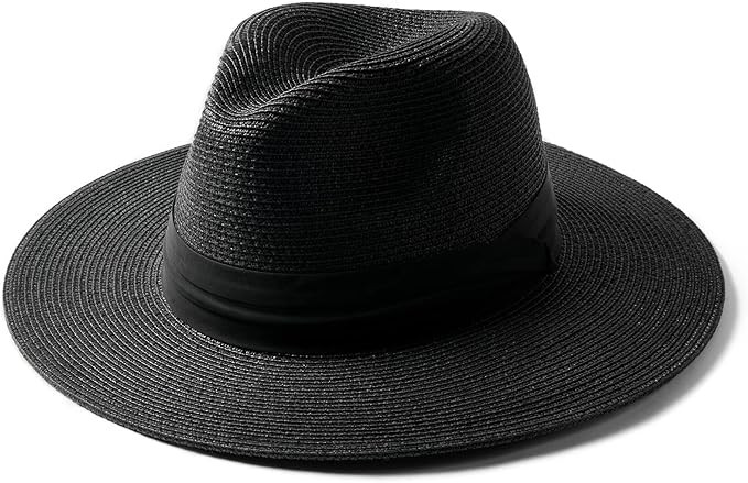 FURTALK Panama Hat Sun Hats for Women Men Wide Brim Fedora Straw Beach Hat UV UPF 80+ | Amazon (US)