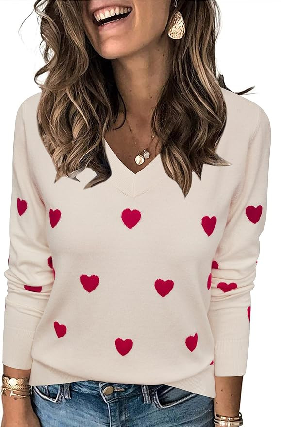 Arach&Cloz Women 2025 Fashion V Neck Long Sleeve Shirts Blouse Knit Casual Pullover Spring Sweate... | Amazon (US)