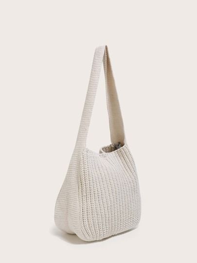 Minimalist Crochet Bucket Bag | SHEIN