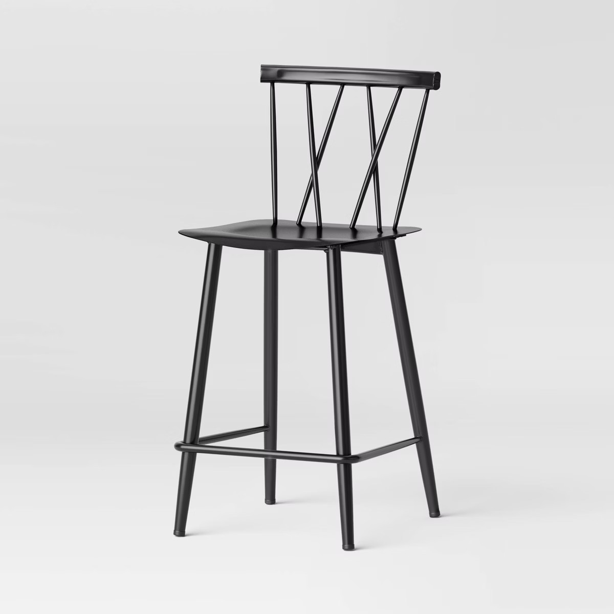 Becket Metal X Back Counter Height Barstool Black - Threshold™ | Target