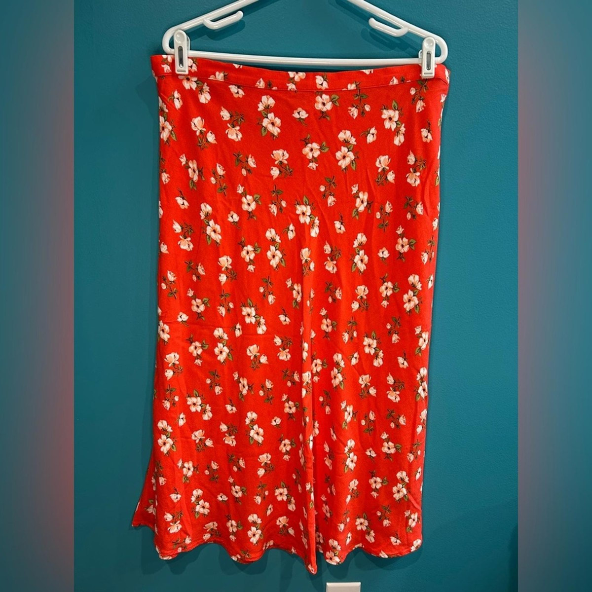 90s Inspired Cottagecore Old Navy Red Floral Skirt | eBay US