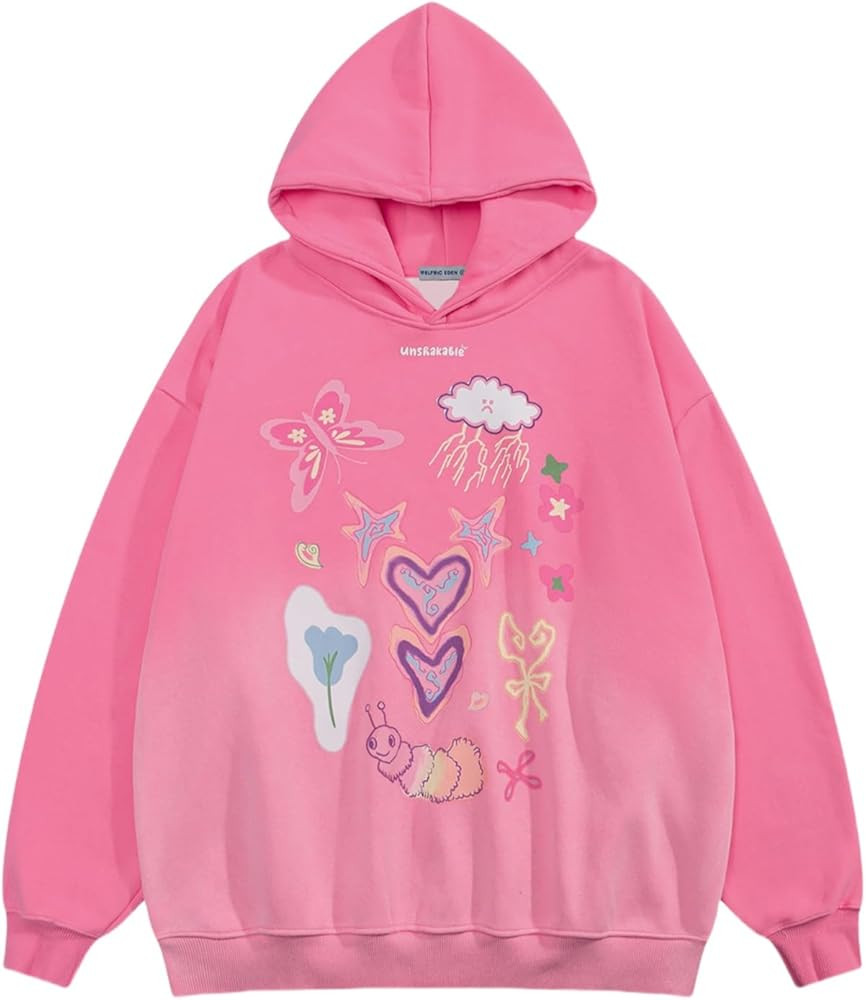 Aelfric Eden Graphic Hoodies for Women Vintage Printed Sweatshirt Y2K Oversized hoodie Pullover | Amazon (US)