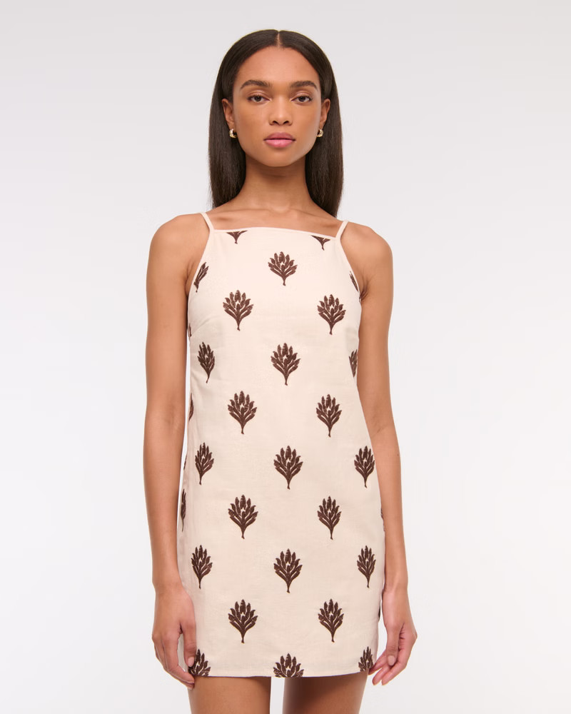Shift Linen-Blend Mini Dress | Abercrombie & Fitch (US)