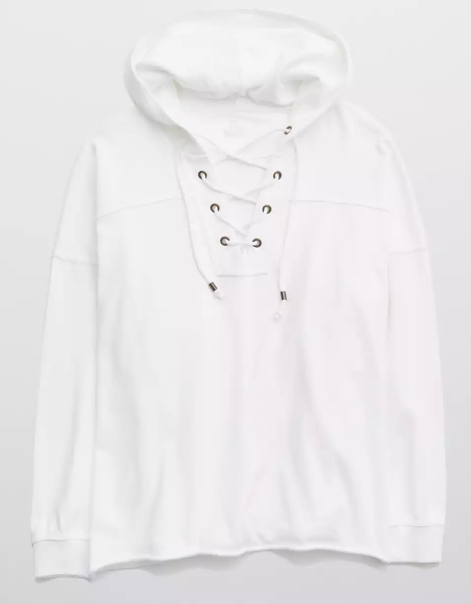 Aerie Lace Up Hoodie | American Eagle Outfitters (US & CA)