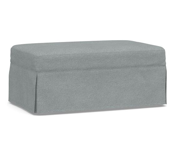 York Slipcovered Ottoman and a Half | Pottery Barn (US)