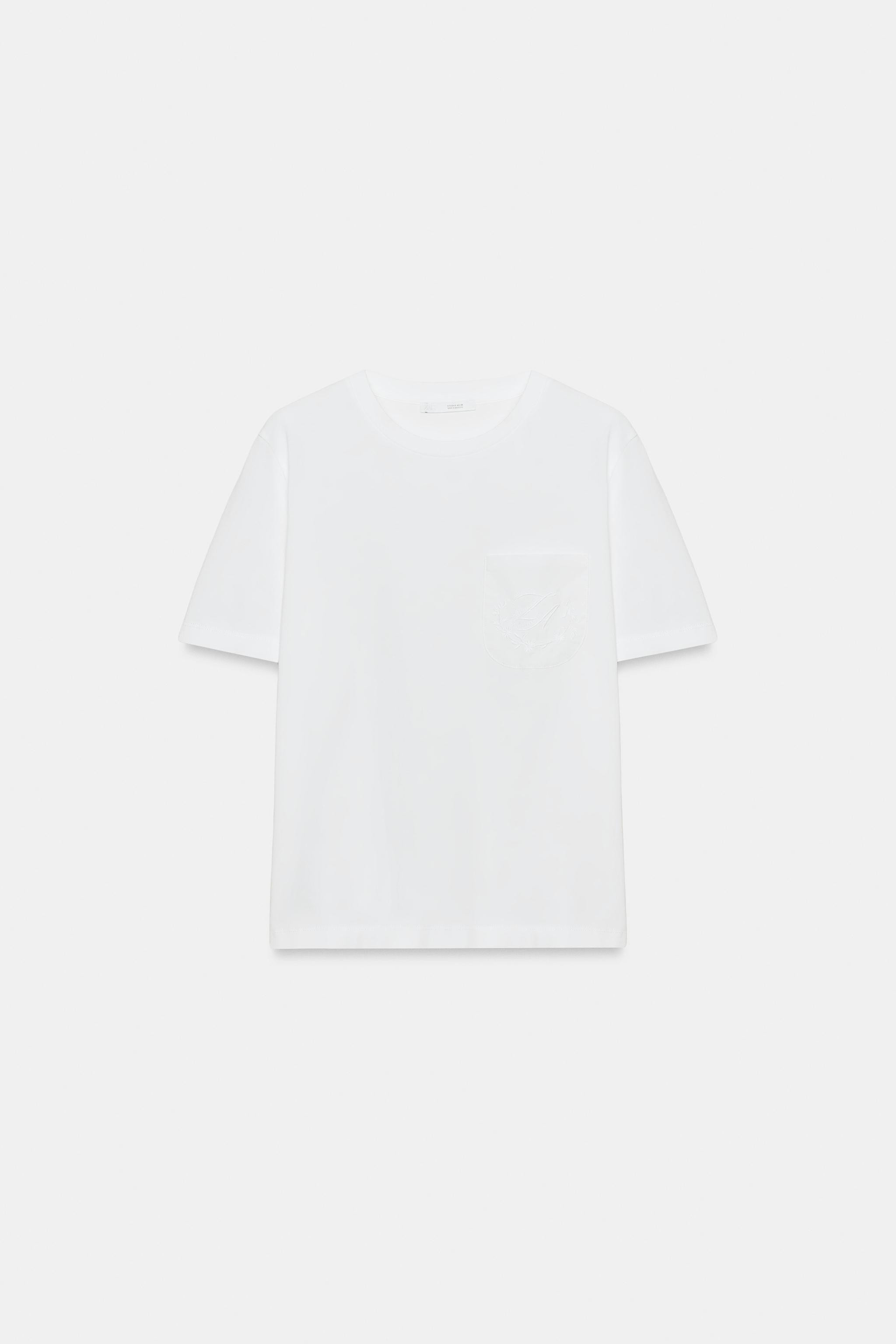 EMBROIDERED POCKET T-SHIRT | Zara US