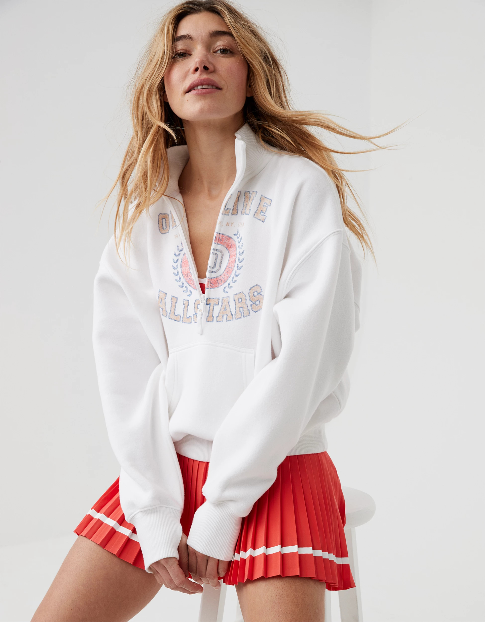 OFFLINE By Aerie Cloud Fleece Quarter Zip Sweatshirt | Aerie
