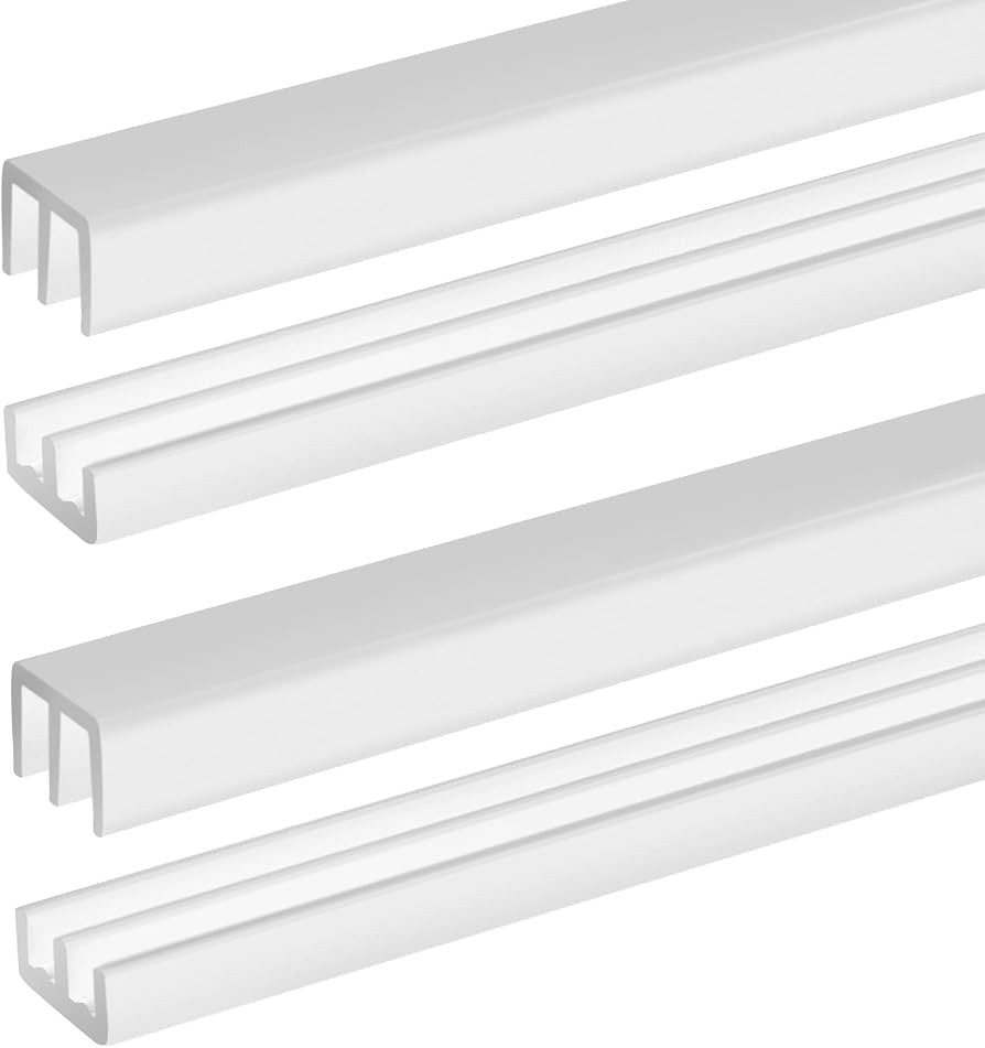 Landical 2 Sets Plastic Sliding Door Track Set for Cabinet Double Rails Panel Kit, 1/4" Thick Pan... | Amazon (US)