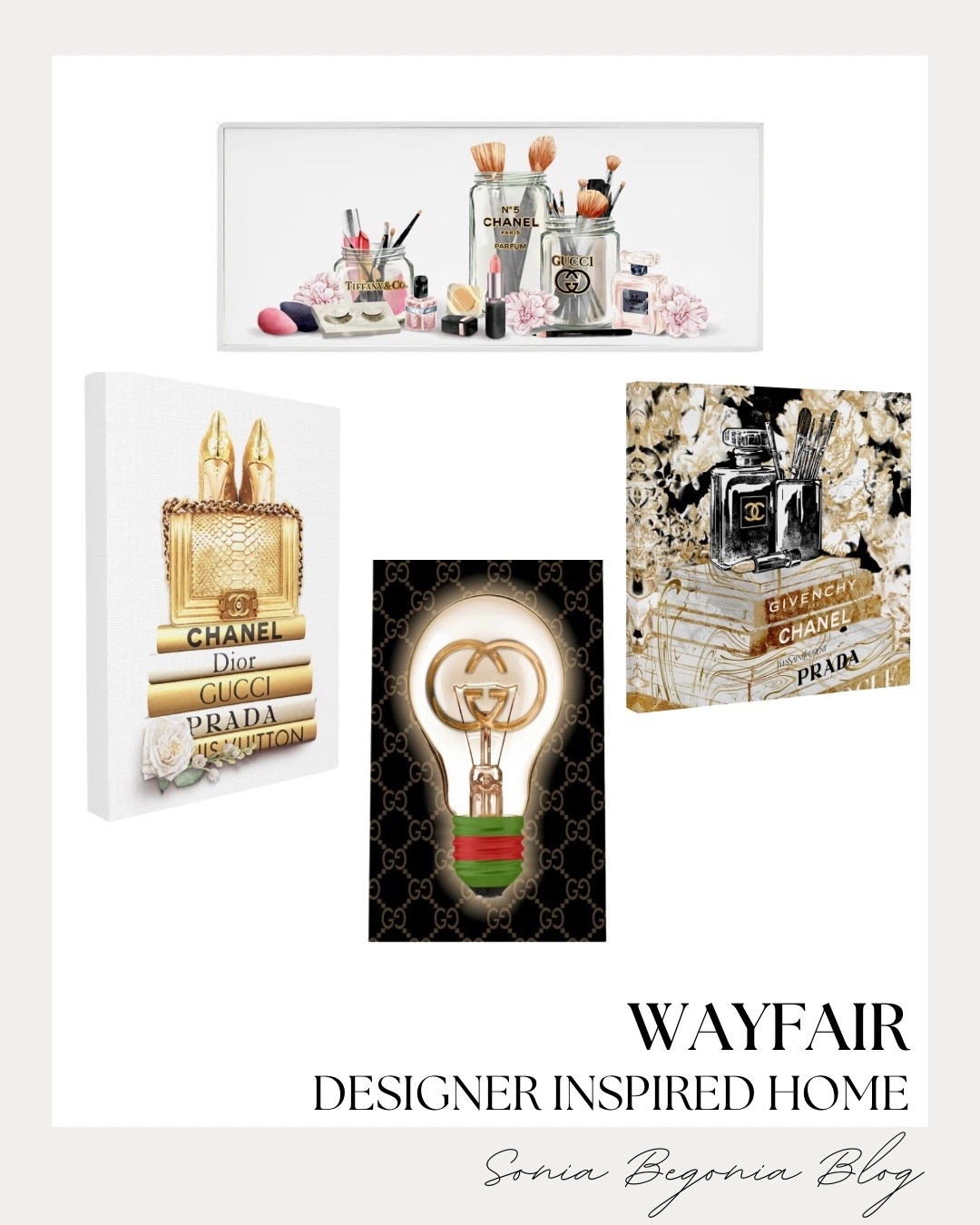 Wayfair Designer Home! ✨

Elevate your space with these chic, designer-inspired art finds from Wayfair—many items under $50! 🖼️

I am obsessed with the high-fashion, glamorous vibe of these canvas pieces. From the stacked designer book art and iconic perfume bottle prints to the unique GG-inspired lightbulb canvas, these finds add instant luxury. I love how the gold and neutral tones create a sophisticated, curated look that feels both high-end and perfectly polished for any office or dressing room!

#WayfairHome
#HomeDecor
#DesignerInspired
#WallArt
#WayfairFinds
#GlamHome
#InteriorDesign
#OfficeDecor
#AestheticHome
#GoldDecor
#HomeStyling
#LTKHome
#WayfairStyle
#HomeRefresh
#ChicHome

#LTKHome