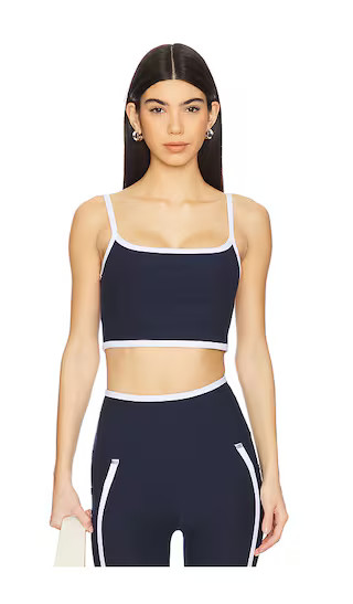 Spacedye New Moves High Cropped Tank Top in Nocturnal Navy & Cloud White | Revolve Clothing (Global)