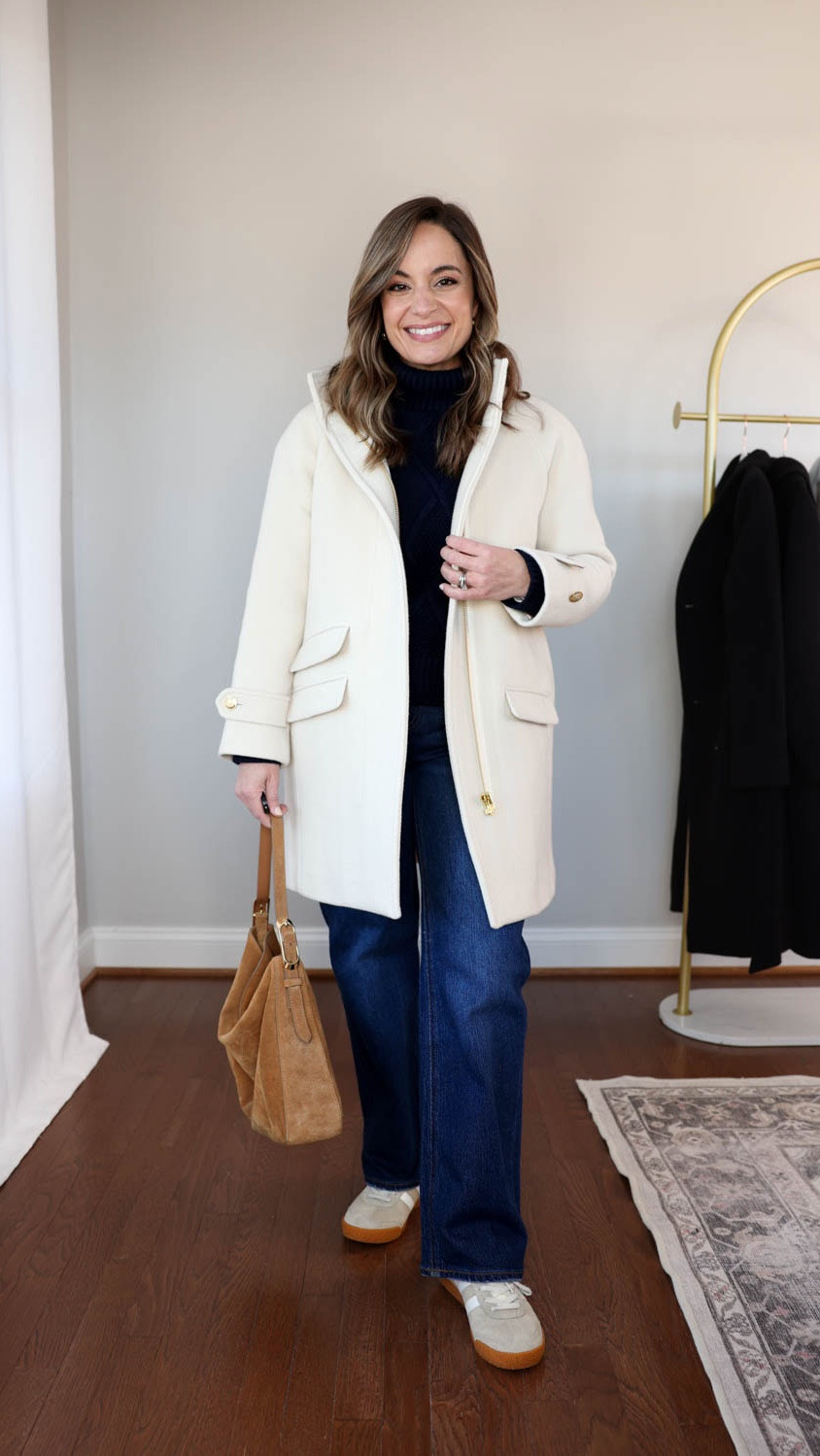 2025 Most Worn Series: Gola Elan Sneakers 

The Gola Elan sneakers stole my heart this season. They fit my size 5 feet perfectly and are comfortable to walk in for miles. My exact pair is low in stock so I linked a few similar options as well. 

Sneakers: tts 
Jeans (Quince): 24 x 28” in stormy blue - 10.5” rise, the jeans shrink in the wash over time 
Layering t-shirt (Quince): xs 
Sweater (Aritzia): xs - sized up 
Socks (Amazon) 
Coat (J.Crew): petite 00 

My measurements for reference: I’m 4’10” and 105lbs. My bust, waist, and hip measurement is 32”, 24”, and 36”.

#LTKPetite