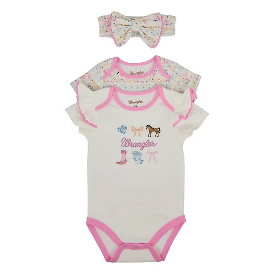 Wrangler  Bow Floral Bodysuit Set | Tractor Supply