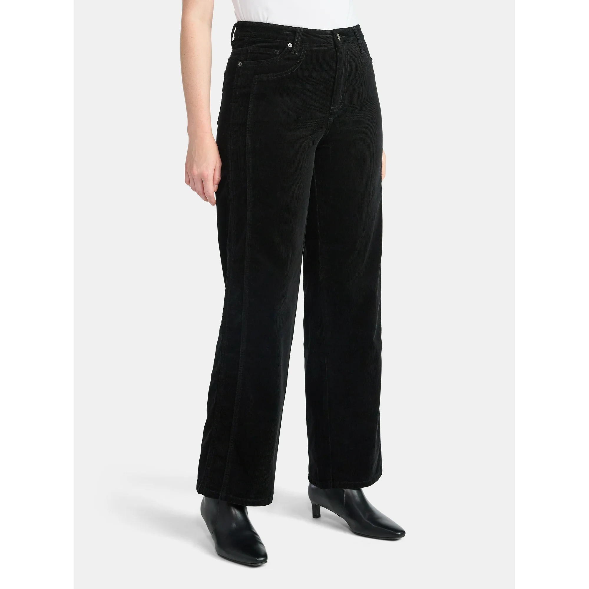 Time and Tru Women's and Women's Plus Corduroy Seamed Wide Leg Pants, 31" Inseam, Sizes 2-22 | Walmart (US)