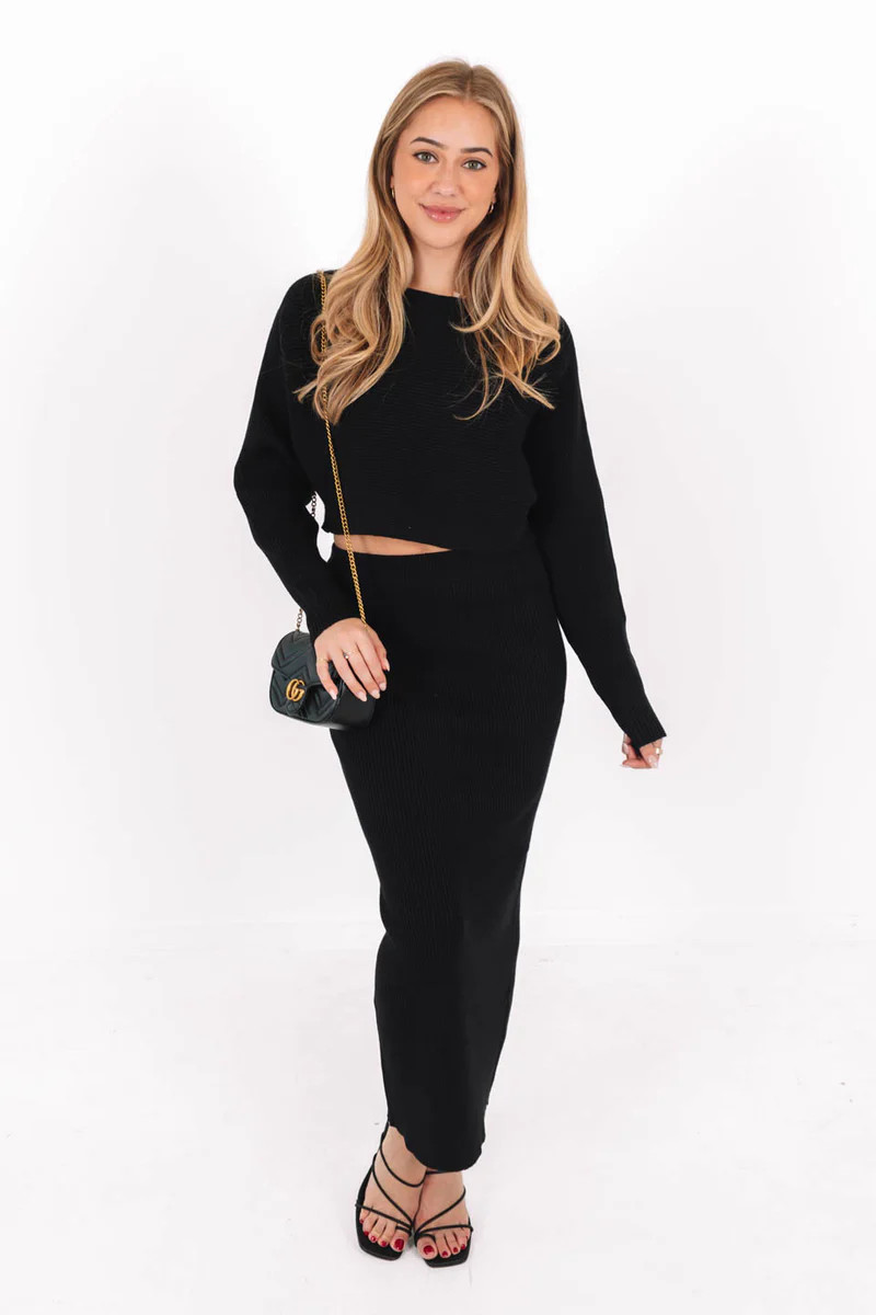 Back To Business Cropped Sweater - Black | The Impeccable Pig