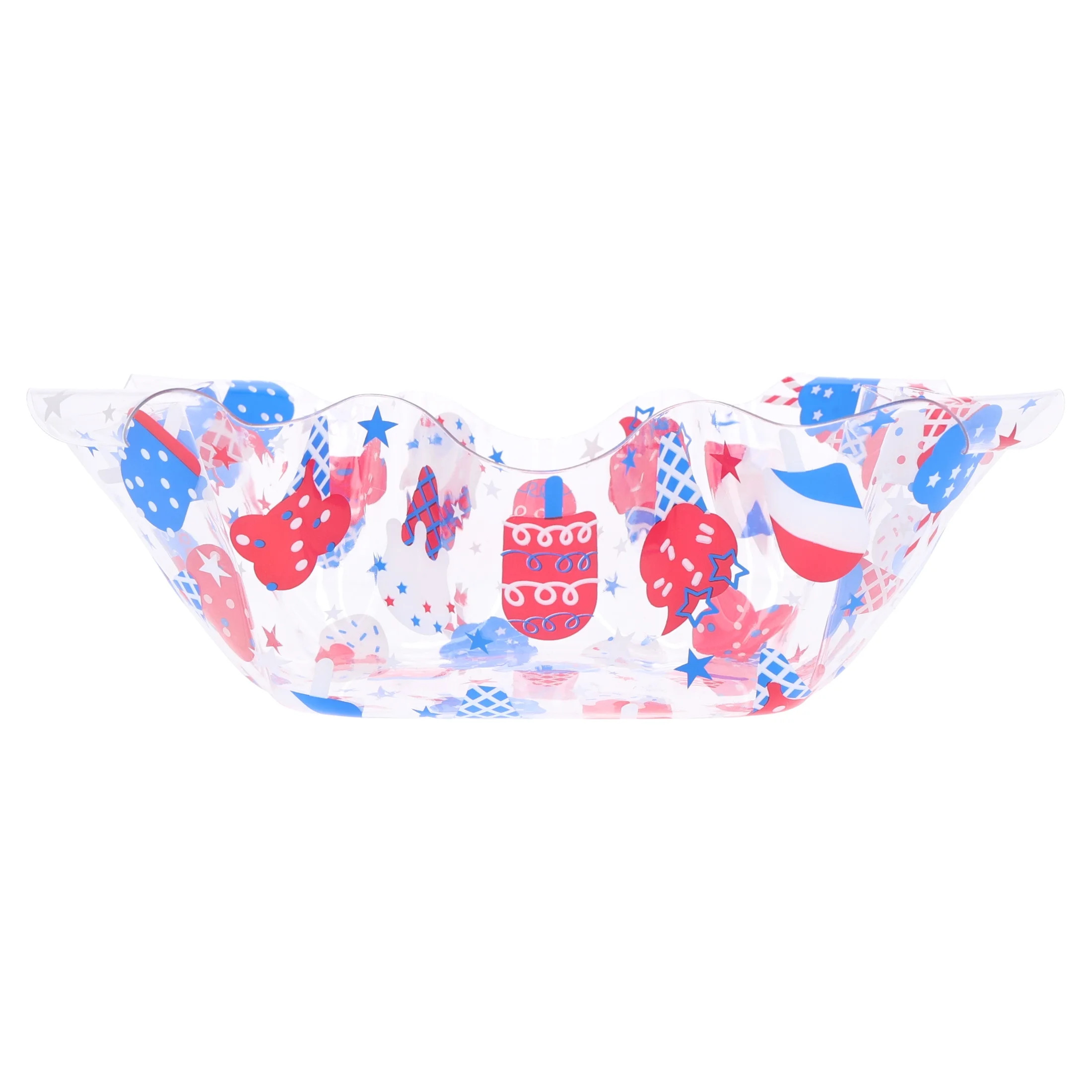 Ice Pops Ruffle Serving Bowl, Red/White/Blue, Patriotic by Way To Celebrate - Walmart.com | Walmart (US)