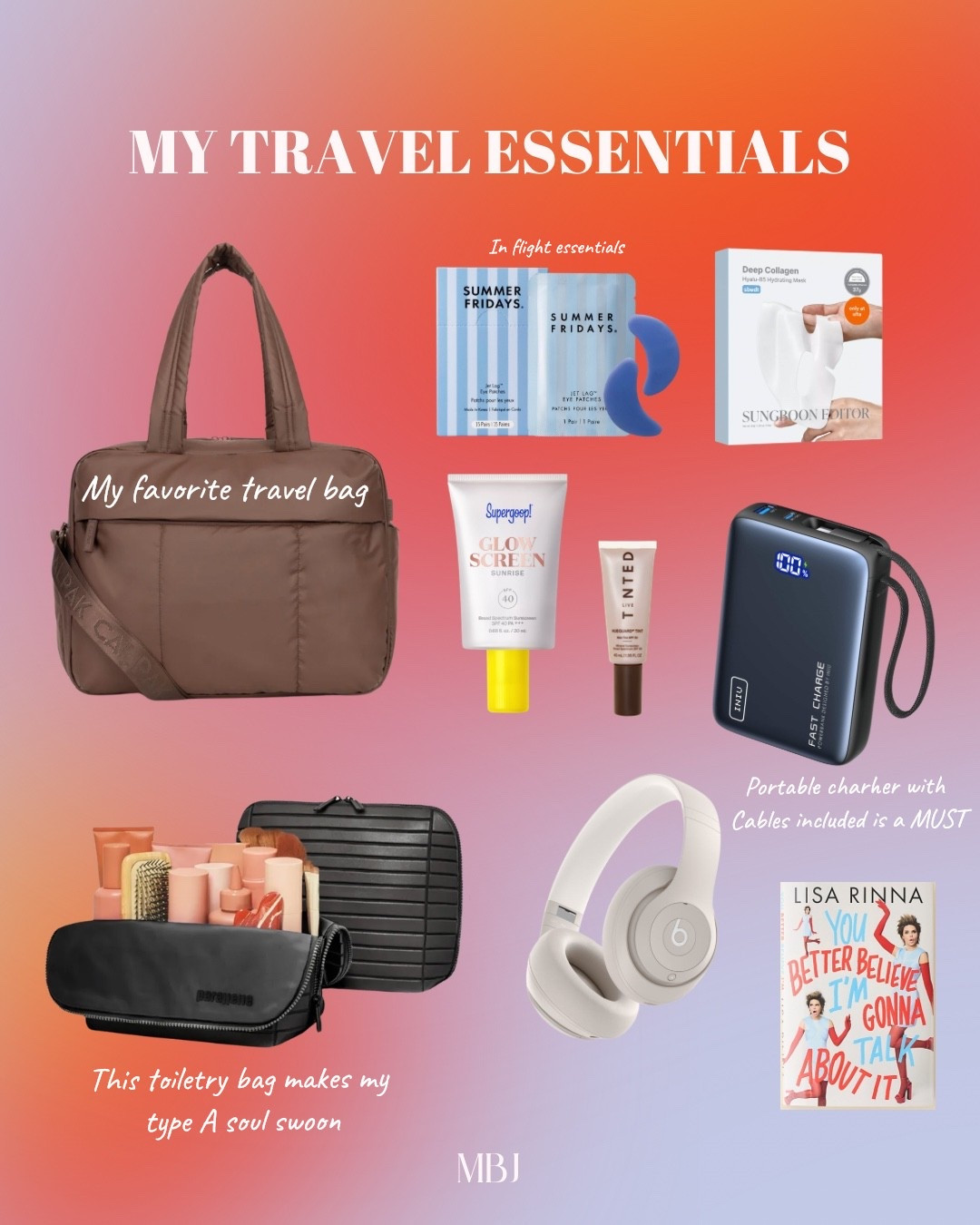 The essentials for a day of flying! I like to fly with masks to protect my skin from the dryness of the plane, a tank of a portable charger, and some entertainment (welcome to Guatemala, Lisa Rinna). 

#LTKmomlife #LTKTravel