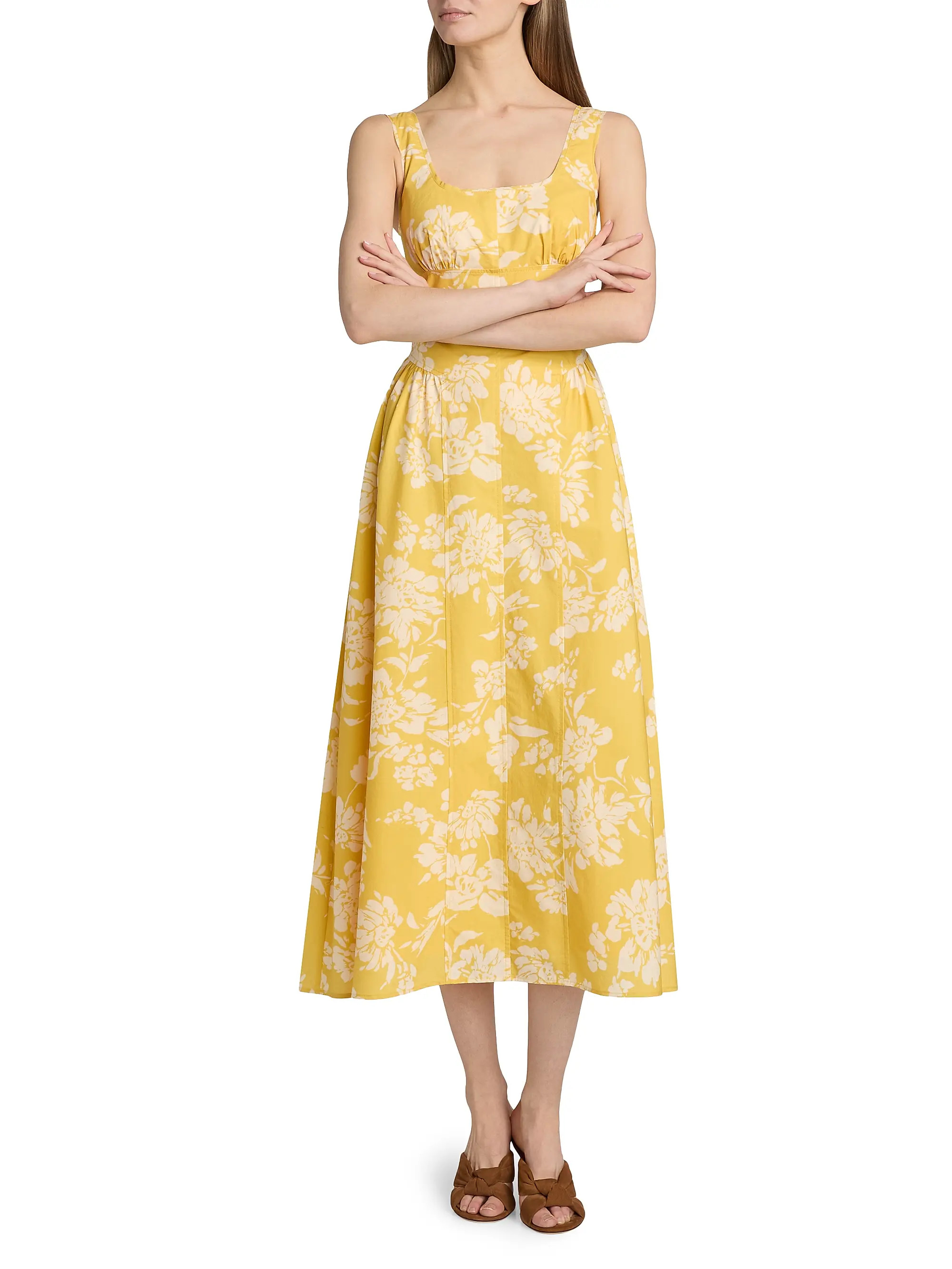 Tanya Taylor Cadence Floral Cotton Poplin Midi-Dress | Saks Fifth Avenue | Saks Fifth Avenue